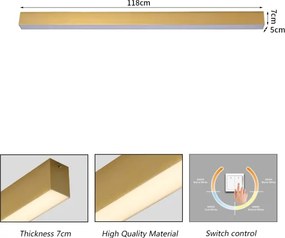 Brilagi - SLEEKLINE LED/40W/230V fürdőszobai mennyezeti lámpa, arany, IP44