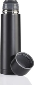 Livarno rozsdamentes acél termosz 480 ml bögrével, fekete