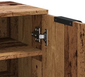 antik fa színű szerelt fa cipőszekrény 29,5 x 35 x 100,5 cm