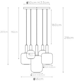 Lucide 45494/15/65 - Csillár zsinóron JOANET 5xE27/40W/230V