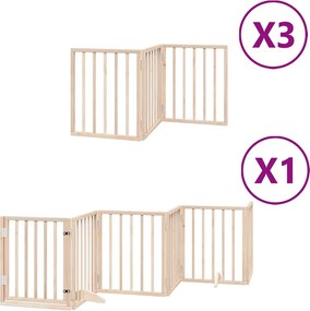 vidaXL nyárfa 15 paneles összecsukható kutyakapu ajtóval 750 cm