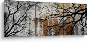 Kép - Fák sziluettek (órával) (90x30 cm)