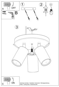Sollux SL.1509 - Spotlámpa RING 3xGU10/10W/230V piros