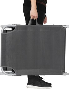 Napozóágy, összecsukható, napellenzővel, állítható támlával, szürke