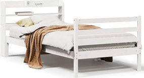 vidaXL fehér ágykeret fejtámlával matrac nélkül 90x200 cm