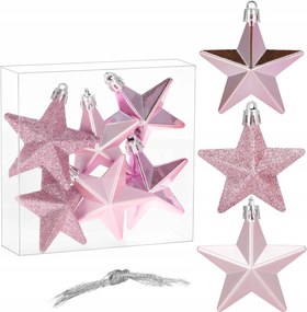 Karácsonyfa Bombák Csillagok Karácsonyfa Díszek Medálok Szett 6 db-os Törhetetlen