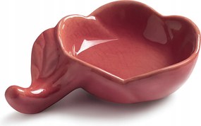 Gyertyatartó Kerámia Málnalevél Piros Tealight 4cm Tál