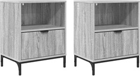 vidaXL Éjjeliszekrény 2 pcs Szürke sonoma 49 x 36 x 61 cm Faanyag