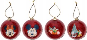 Disney Mickey karácsonyfadísz 4 db-os 7,5 cm