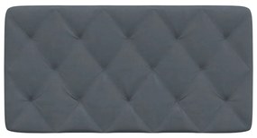 sötétszürke bársony fejtámla párna 100 cm