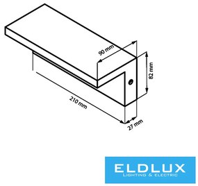 ELDLUX B82-B3C Modern Kültéri Fali Lámpa LED IP44