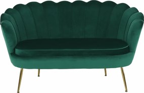 Pad Art-deco stílusban, smaragd Velvet anyag/gold króm-arany, NOBLIN