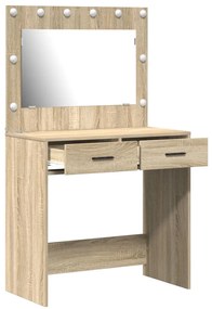 LED világítású öltözőasztal Sonoma tölgy 78.5 x 41 x 135 cm