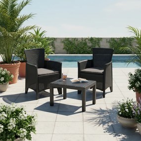 Kerti garnitúra FOREST, 3 részes, antracit színben I.P.A.E-Progarden