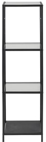 Fekete üveg polcos állvány 35x120 cm Seaford – Actona