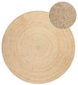 Elefántcsont színű kétoldalas juta kerek szőnyeg ø 140 cm Braided – Hanse Home