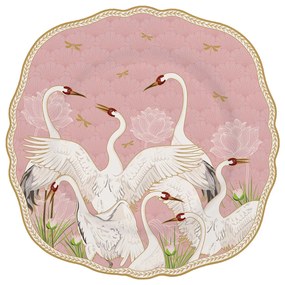 Porcelán desszertes tányér Dancing Herons