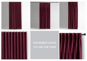 Borvörös bársony dimout (részleges sötétítő) függöny 140x245 cm Pleat – Restilo