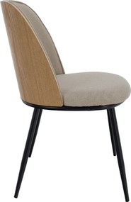 Étkezőszék, bézses barna/natúr fa/fekete, VUDIA