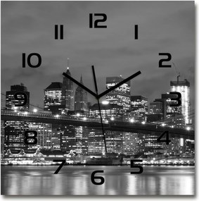 Csendes üveg falióra Manhattan New York 60x60 cm