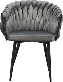 Étkezőszék, sötétszürke Velvet szövet/fekete, BLER