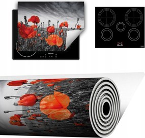 Vinyl Szőnyeg A Konyhába Több Hely 70x52 piros pipacs