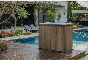 Sötétbarna műanyag kerti tárolódoboz Deco – Keter