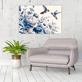 Kép - Kolibrik a virág felett (90x60 cm)