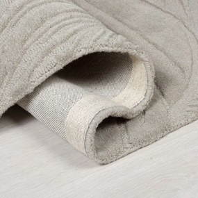 Világosszürke gyapjú szőnyeg 200x290 cm Lino Leaf – Flair Rugs