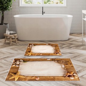 2 db-os fürdőszobaszőnyeg készlet SeaFrame barna