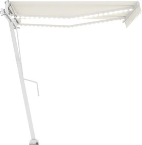vidaXL krémszínű automata szélérzékelős és LED-es napellenző 350x250cm