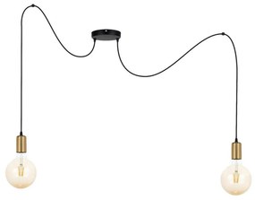 Csillár zsinóron MIROS 2xE27/60W/230V pók fekete/arany