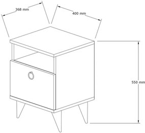 Éjjeli szekrényke BARLO 50x40 cm barna