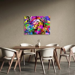 Kép - Oroszlán 3D-s képe (üvegen) (70x50 cm)