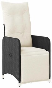 vidaXL 11 részes fekete polyrattan kerti bisztrógarnitúra párnákkal