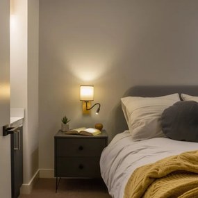 Brilagi - LED Fali lámpa NUBILA WOOD 1xE27/25W/230V + LED/3W tölgy/barna