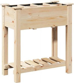 vidaXL Kerti cserép polcokkal Bézs 71 x 37 x 76,5 cm Szilárd fenyőfa