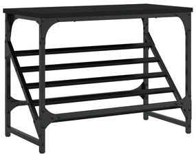 fekete szerelt fa cipőtartó 60x30x45 cm
