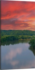 Vászonkép Rózsaszín ég Nap Folyó Természet 60x120 cm