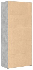 betonszürke szerelt fa magasszekrény 80 x 42,5 x 185 cm