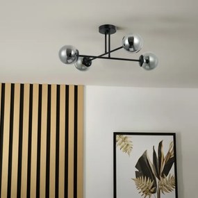 Brilagi - MALIVA felületre szerelhető csillár 4xE14/15W/230V fekete/füstszínű