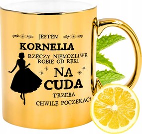 Prémium Arany Csillogó Bögre Kornéliának Ajándék Nyomtatott Fotóval