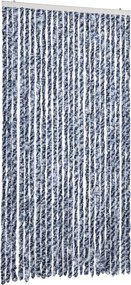 vidaXL kék és fehér zsenília rovarfüggöny 100 x 200 cm