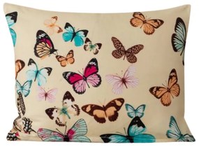Flanel párnahuzat VIVA BUTTERFLY 40x50 cm, krémszínű