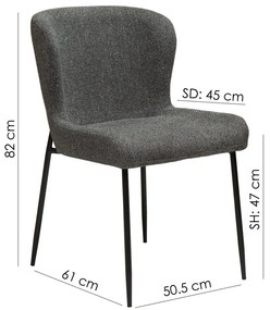 Glam sötétszürke étkezőszék - DAN-FORM Denmark