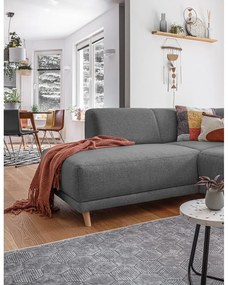 Szürke kinyitható-tárolóhelyes sarokkanapé (bal oldali-L alakú) Classy Sophie – Miuform