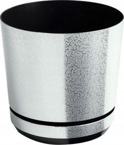 32 cm-es Virágcserép állvánnyal Zúzott Ezüst nagy virágtartó, Monstery Juki pálmafák