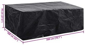 kerti bútor védőhuzat 8 fűzőlyukkal 200 x 160 x 70 cm