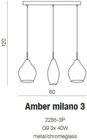 Függeszték Króm Amber AZZARDO-2149