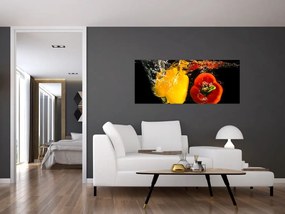 Kép - paprika a vízben (120x50 cm)